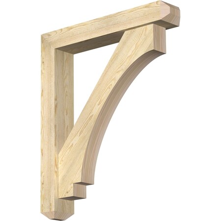 Ekena Millwork Imperial Craftsman Rough Sawn Bracket w/ Offset Brace, Douglas Fir, 6"W x 34"D x 40"H BKT0604X34X40IMP04RDF